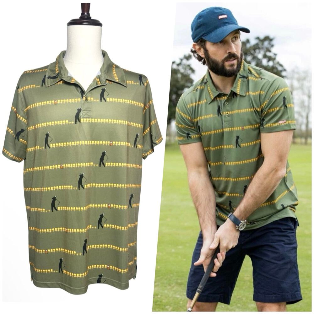 RSVLTS x Caddyshack | Men | Cinderella Story Green Golf Polo Shirt | Size XL